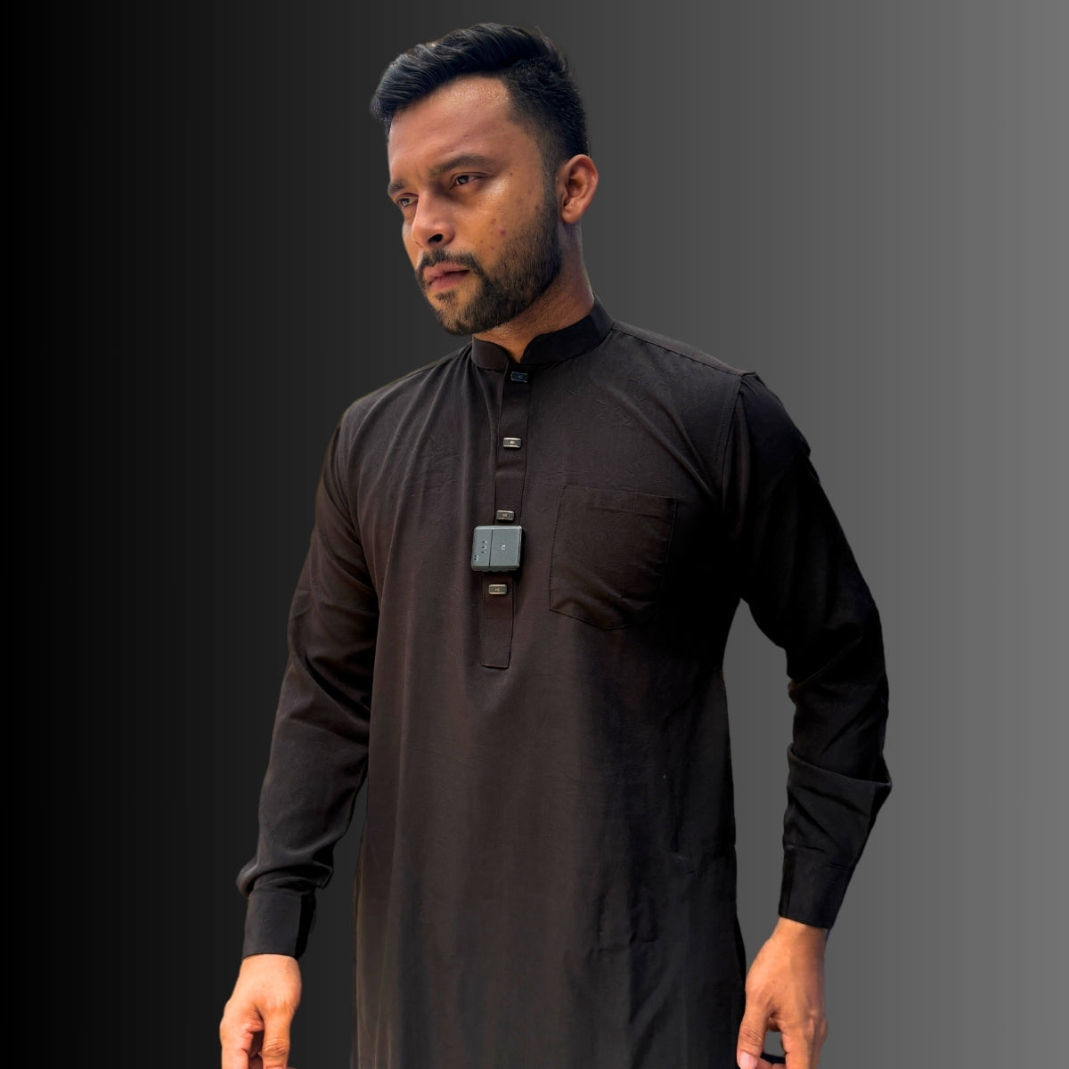 ফরমাল কাবলি সেট পায়জামা সহ - কালো কালার
