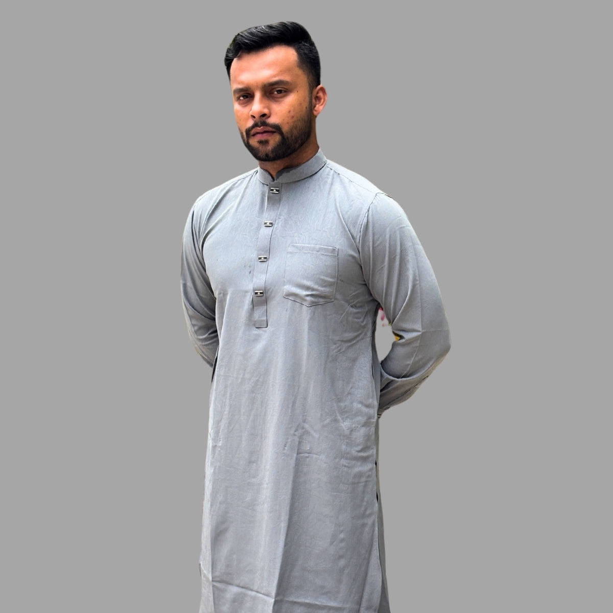 ফরমাল কাবলি সেট পায়জামা সহ - এ্যাশ কালার