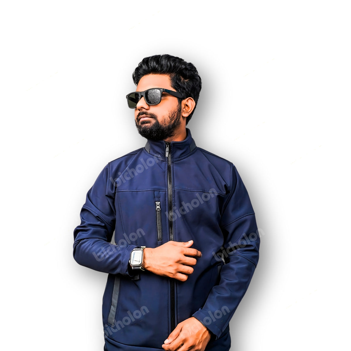 থ্রি লেয়ার মাইক্রো বন্ডেড জ্যাকেট- Navy Blue