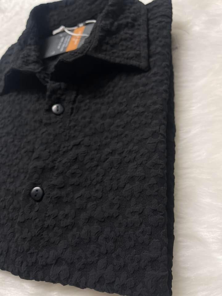đ Summer-Friendly Trendy Shirt | China Stretchable Cotton Fabrics | Black