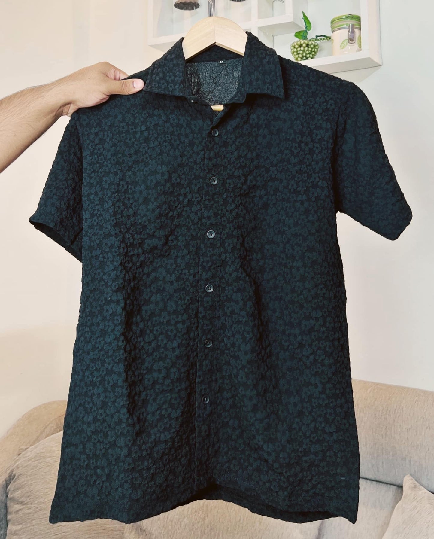 đ Summer-Friendly Trendy Shirt | China Stretchable Cotton Fabrics | Black