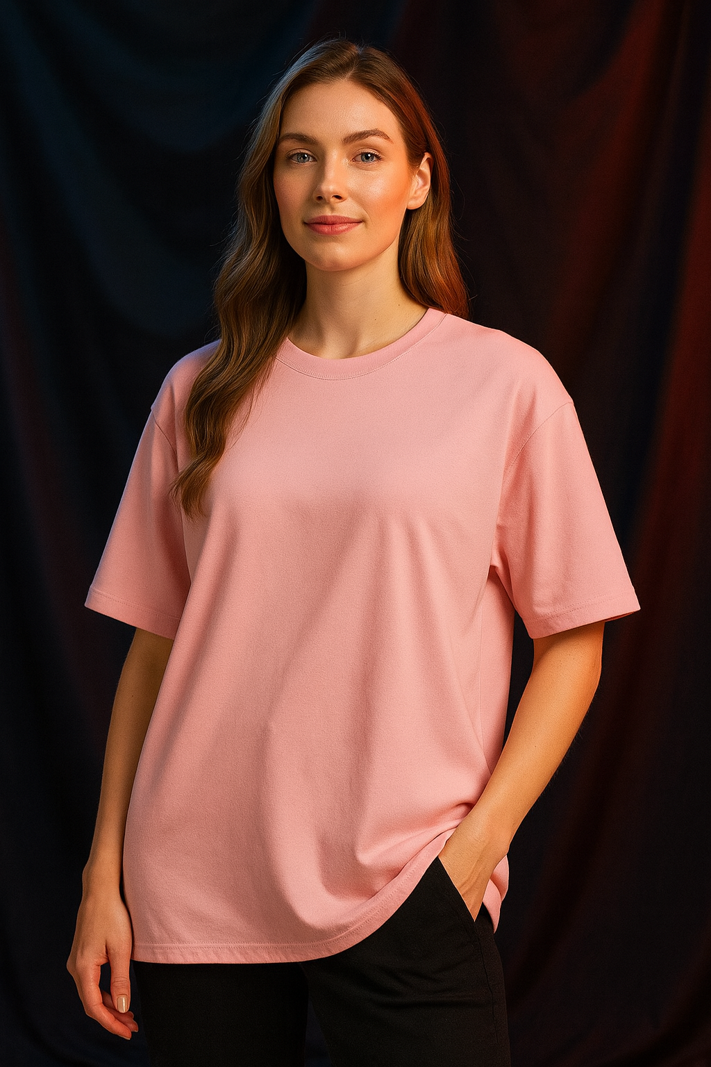 4 Solid Color Drop Shoulder Combo 2- Lavender, Baby Pink, Beige, Merun