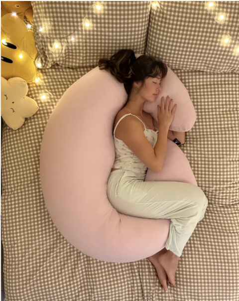 Bicholon Premium Imported 59" Full-Body Body Pillow | TENCEL™ Cover - Baby Pink