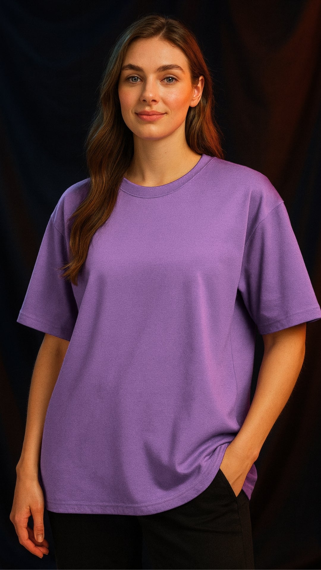 4 Solid Color Drop Shoulder Combo 2- Lavender, Baby Pink, Beige, Merun