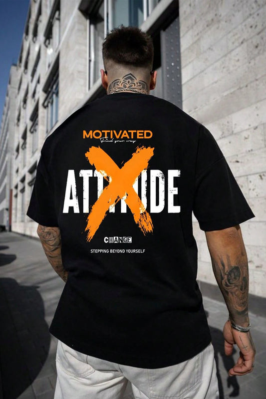 Streetwear Oversized Tees – Attitude (Black)