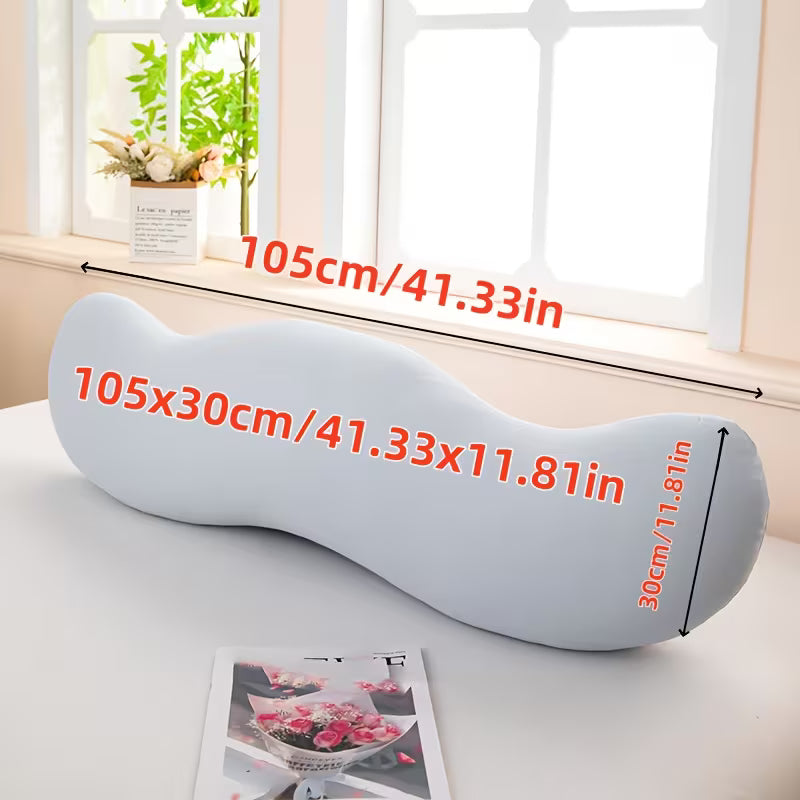 Ergonomic Double Wave Curve Side Sleeper Pillow ((Light Grey)) for Comfortable Sleeping Supportive Pillow