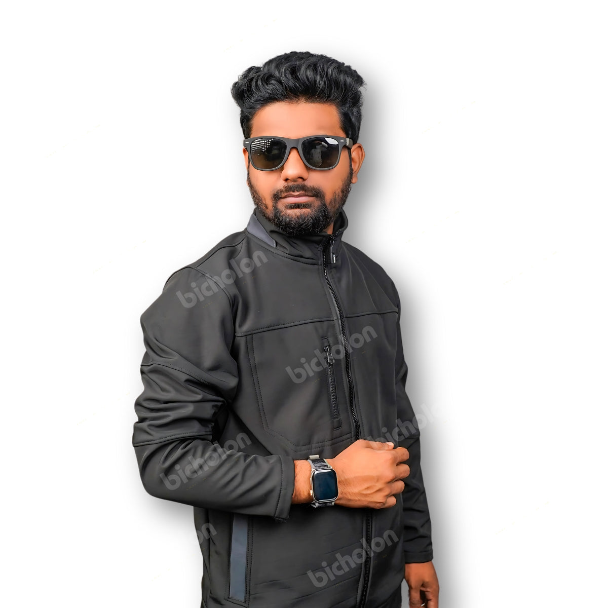 থ্রি লেয়ার মাইক্রো বন্ডেড জ্যাকেট- Black