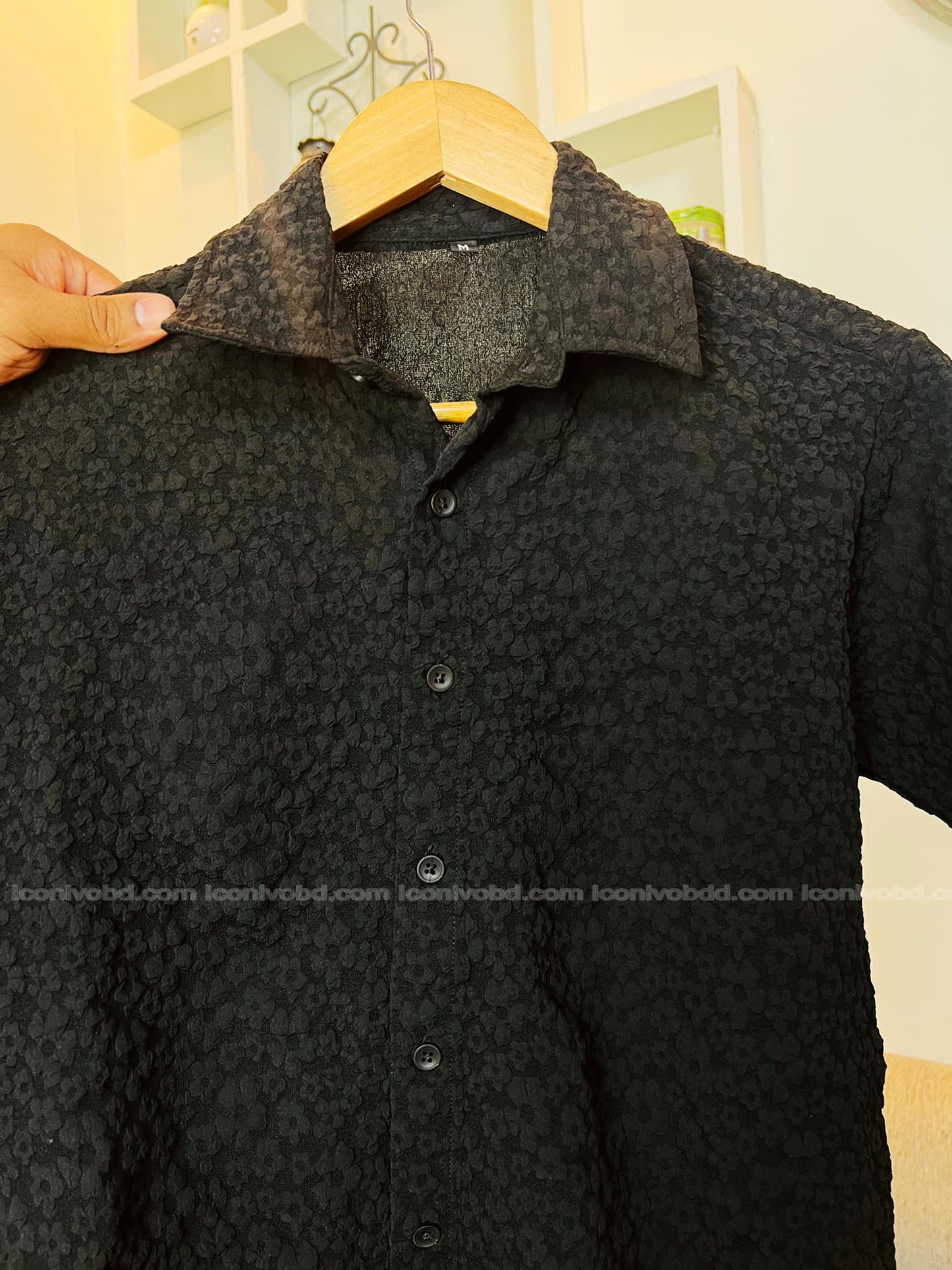 🌞 Summer-Friendly Trendy Shirt | China Stretchable Cotton Fabrics | Black