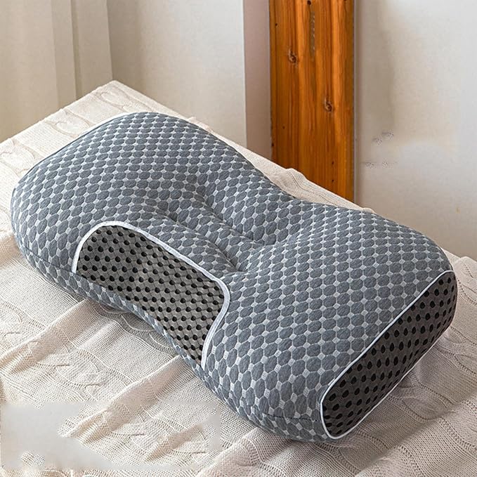 🌟 Ultimate Sleep System: Premium Ergonomic Pillow Combo - Ash