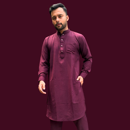 ফরমাল কাবলি সেট পায়জামা সহ - মেরুন কালার