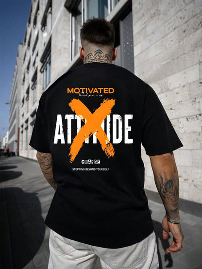 Streetwear Oversized Tees – Attitude (Black)