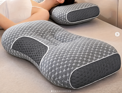 🌟 Ultimate Sleep System: Premium Ergonomic Pillow Combo - Ash