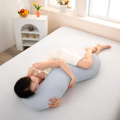 Ergonomic Double Wave Curve Side Sleeper Pillow ((Light Grey)) for Comfortable Sleeping Supportive Pillow