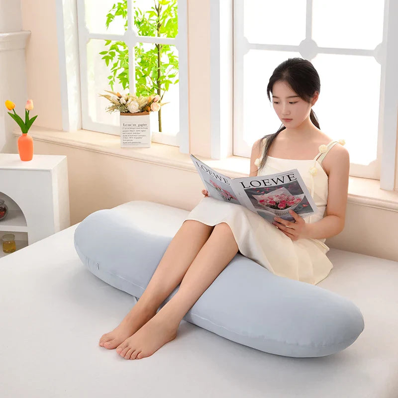 Ergonomic Double Wave Curve Side Sleeper Pillow ((Light Grey)) for Comfortable Sleeping Supportive Pillow