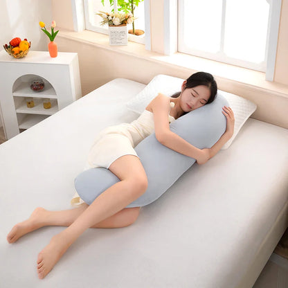 Ergonomic Double Wave Curve Side Sleeper Pillow ((Light Grey)) for Comfortable Sleeping Supportive Pillow
