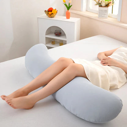 Ergonomic Double Wave Curve Side Sleeper Pillow ((Light Grey)) for Comfortable Sleeping Supportive Pillow