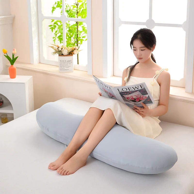 Ergonomic Double Wave Curve Side Sleeper Pillow ((Light Grey)) for Comfortable Sleeping Supportive Pillow