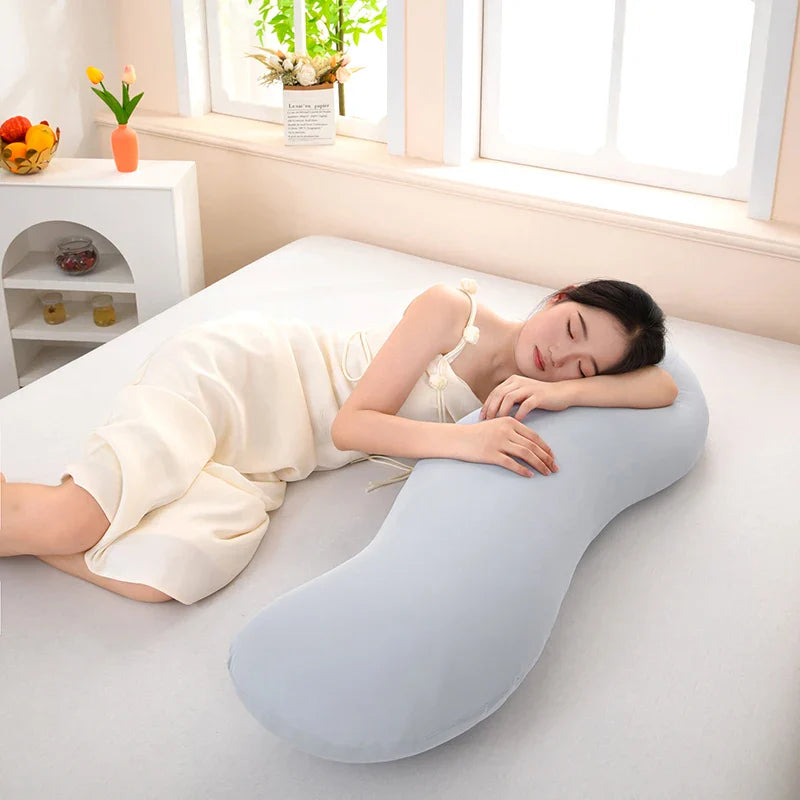 Ergonomic Double Wave Curve Side Sleeper Pillow ((Light Grey)) for Comfortable Sleeping Supportive Pillow