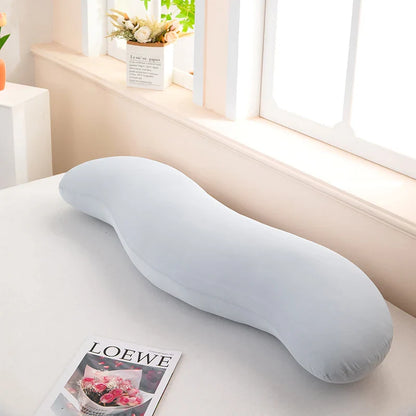 Ergonomic Double Wave Curve Side Sleeper Pillow ((Light Grey)) for Comfortable Sleeping Supportive Pillow
