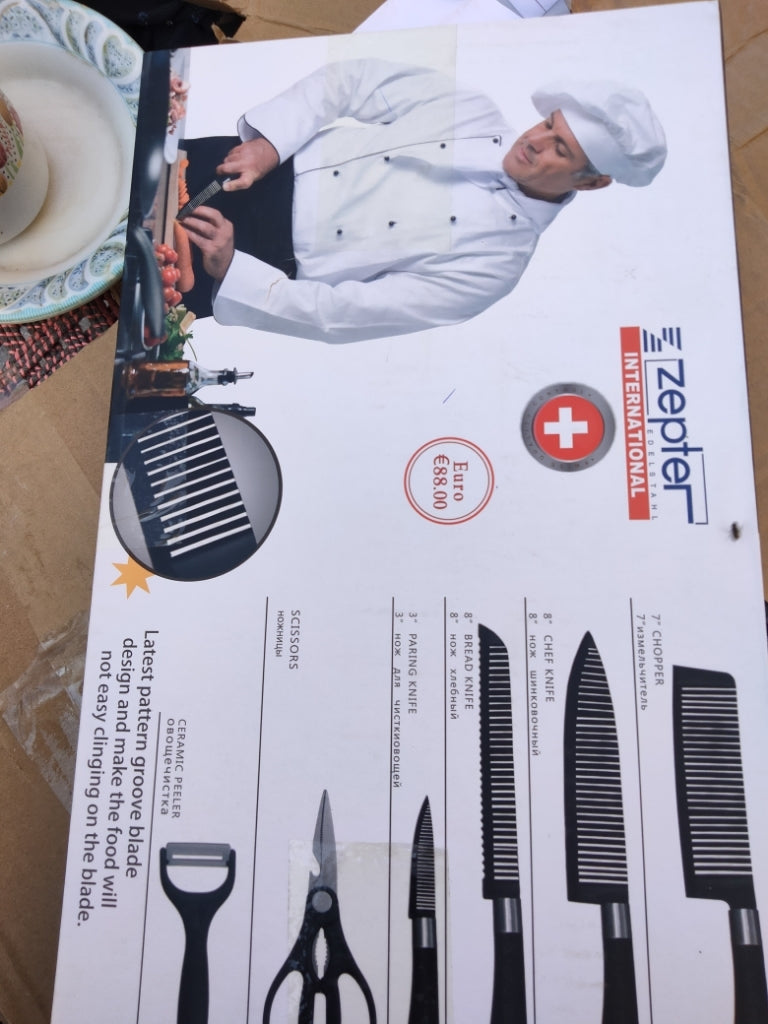 Bass/ Zepter 6-piece knife set includes essential kitchen tools