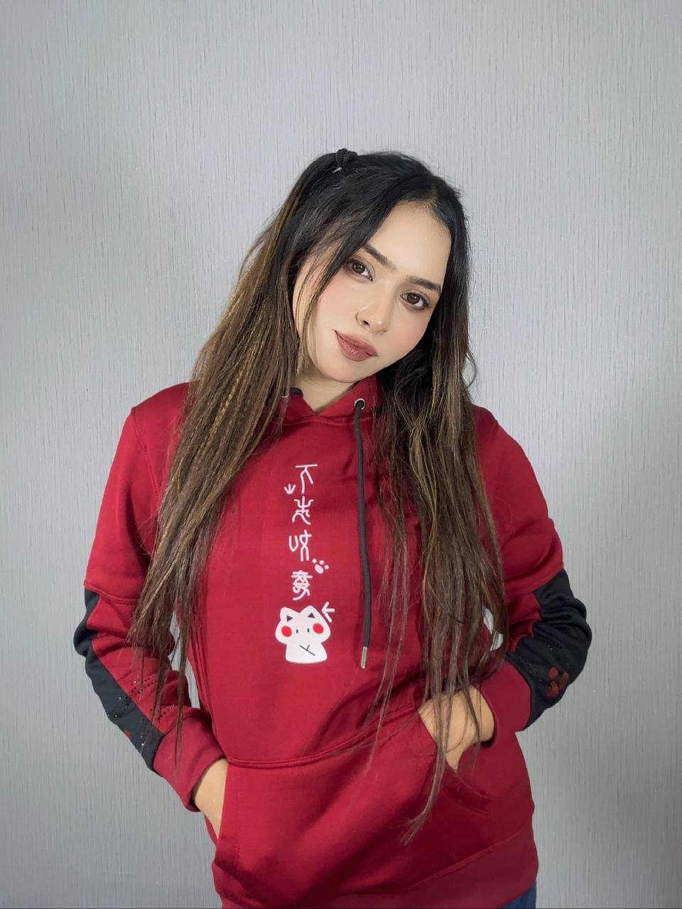 Anime Cotton Hoodies for Girls - Red🌸